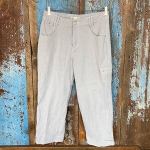 Christopher & Banks Blue Striped Capri Jeans